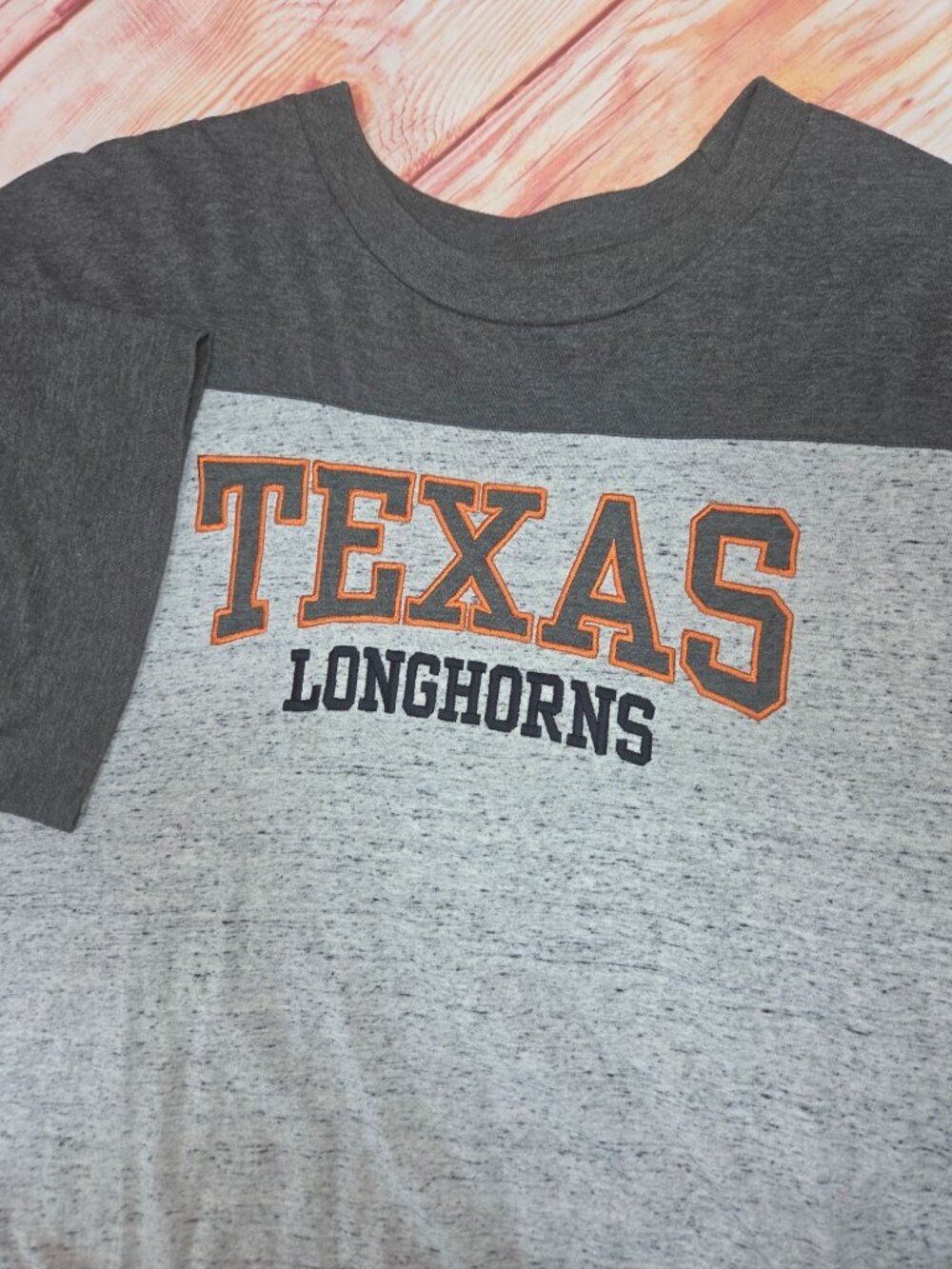 Texas Longhorns Gray Colorblock Crewneck T-Shirt Size XLT - Picture 5 of 7